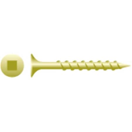 Strong-Point Wood Screw, #8, 3 in, Zinc Yellow Finish, Square Drive 830QCY